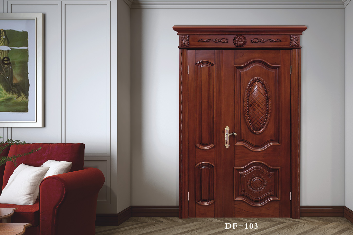 廠價直銷愉X-4067平開雕花仿古實木烤漆門