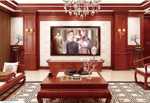 廠價(jià)直銷鑫順來XSL-2130中式豪華電視墻