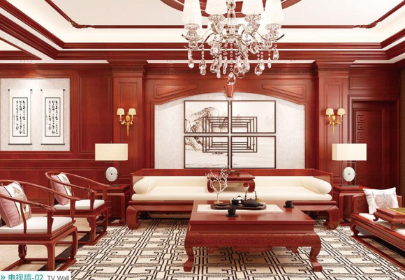 廠價(jià)熱銷鑫順來XSL-2131中式豪華電視墻